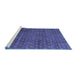 Sideview of Machine Washable Abstract Blue Modern Rug, wshabs4433blu