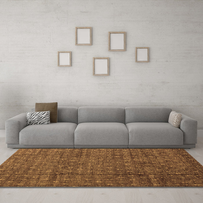 Machine Washable Abstract Brown Modern Rug in a Living Room,, wshabs4433brn