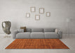 Machine Washable Abstract Orange Modern Area Rugs in a Living Room, wshabs4433org