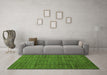 Machine Washable Abstract Green Modern Area Rugs in a Living Room,, wshabs4433grn