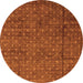 Round Machine Washable Abstract Orange Modern Area Rugs, wshabs4433org