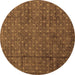 Round Abstract Brown Modern Rug, abs4433brn