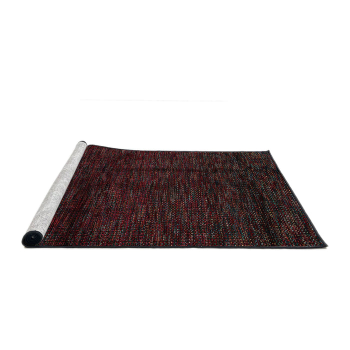 Sideview of Machine Washable Abstract Red Rug, wshabs4434
