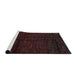 Sideview of Machine Washable Abstract Red Rug, wshabs4434