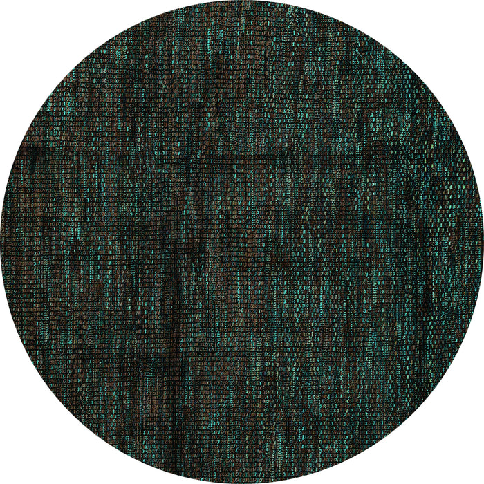 Round Abstract Turquoise Modern Rug, abs4434turq