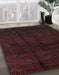 Machine Washable Abstract Red Rug in a Family Room, wshabs4434