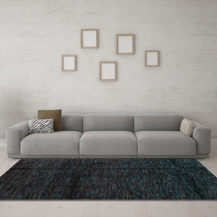 Machine Washable Abstract Light Blue Modern Rug in a Living Room, wshabs4434lblu