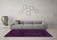 Machine Washable Abstract Purple Modern Rug, wshabs4434pur