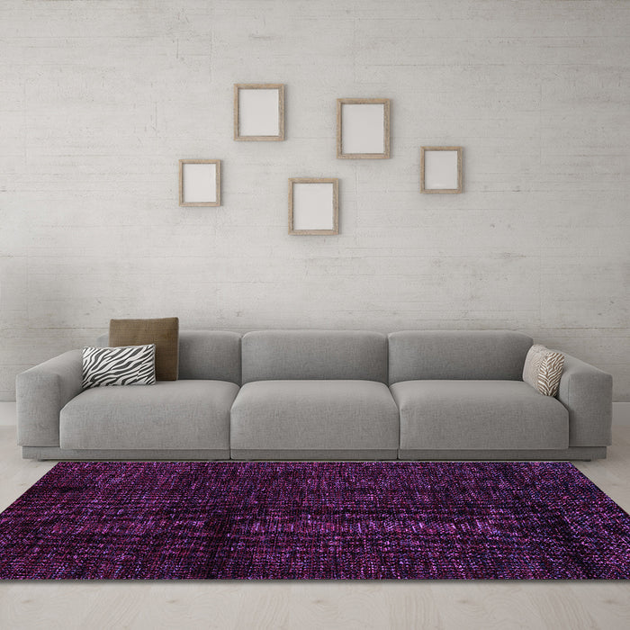 Machine Washable Abstract Purple Modern Area Rugs in a Living Room, wshabs4434pur