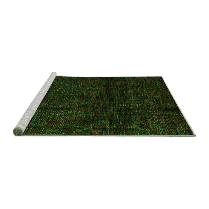 Sideview of Machine Washable Abstract Green Modern Area Rugs, wshabs4434grn