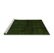 Sideview of Machine Washable Abstract Green Modern Area Rugs, wshabs4434grn