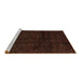 Sideview of Machine Washable Abstract Brown Modern Rug, wshabs4434brn