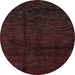 Round Machine Washable Abstract Red Rug, wshabs4434