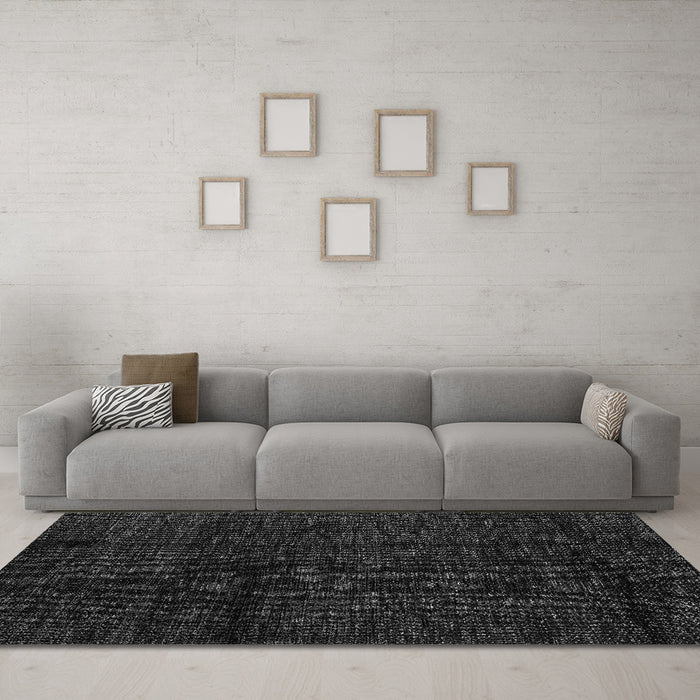 Machine Washable Abstract Gray Modern Rug in a Living Room,, wshabs4434gry