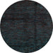 Round Machine Washable Abstract Light Blue Modern Rug, wshabs4434lblu