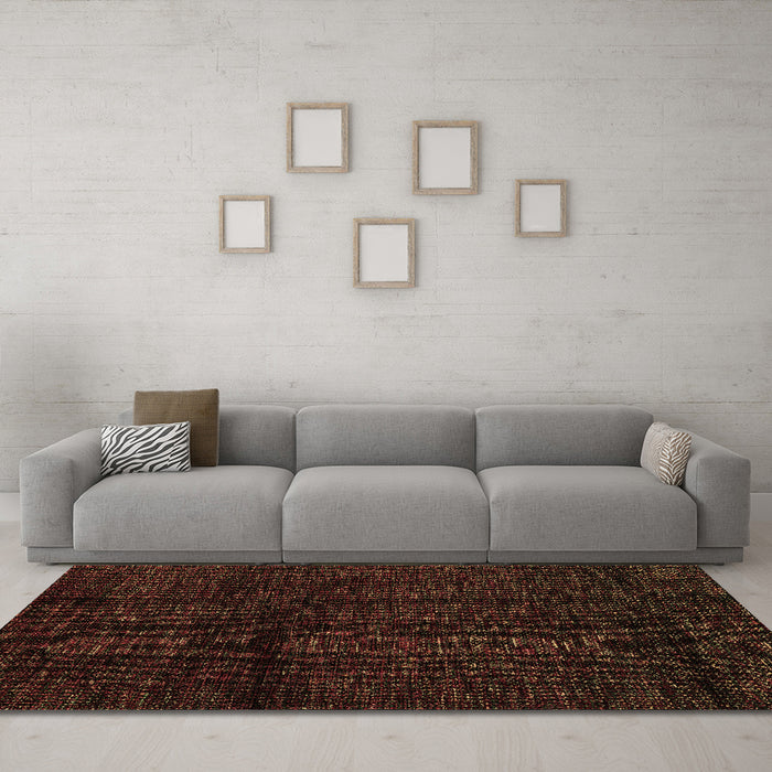 Machine Washable Abstract Brown Modern Rug in a Living Room,, wshabs4434brn