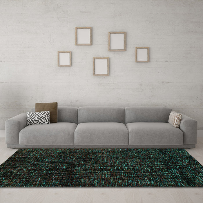 Machine Washable Abstract Turquoise Modern Area Rugs in a Living Room,, wshabs4434turq