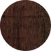 Round Abstract Brown Modern Rug, abs4434brn