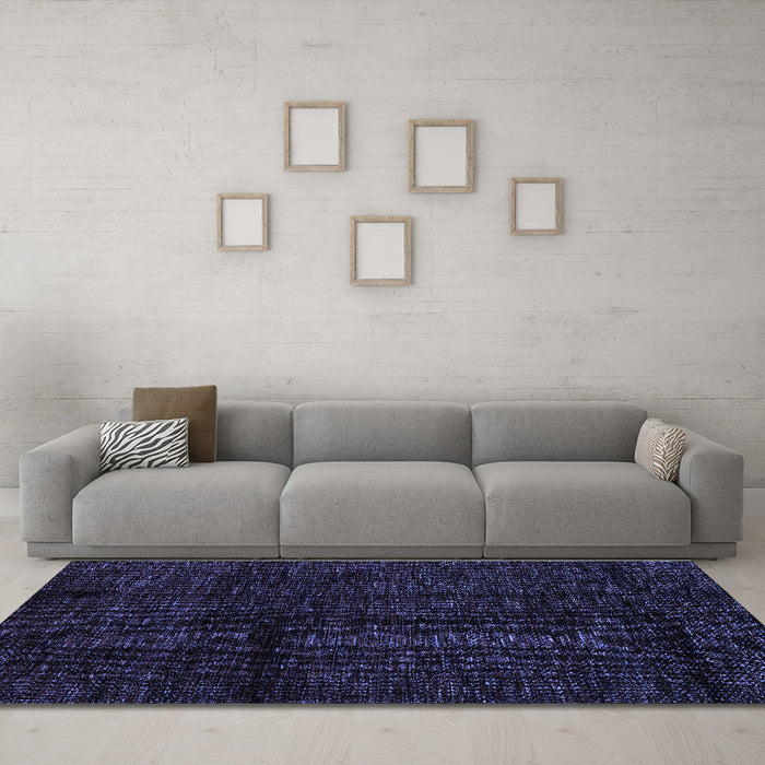 Machine Washable Abstract Blue Modern Rug in a Living Room, wshabs4434blu