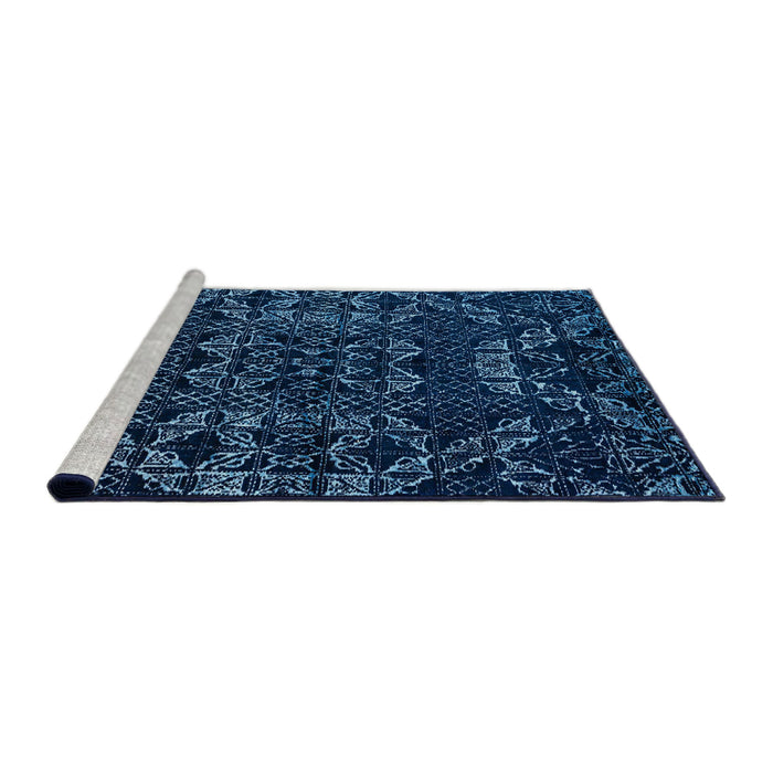 Sideview of Machine Washable Abstract Night Blue Rug, wshabs4435