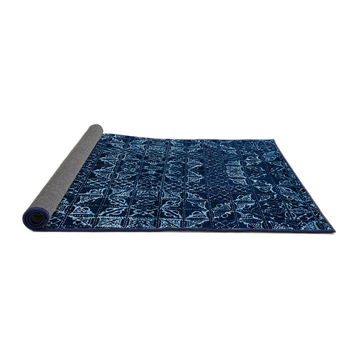 Sideview of Abstract Blue Modern Rug, abs4435
