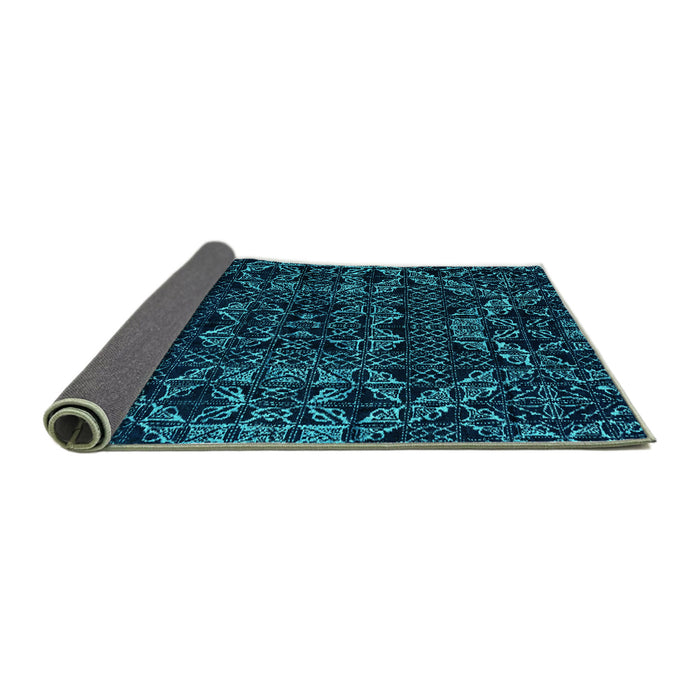 Sideview of Abstract Turquoise Modern Rug, abs4435turq