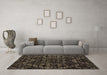 Machine Washable Abstract Brown Modern Rug in a Living Room,, wshabs4435brn