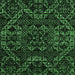 Square Abstract Emerald Green Modern Rug, abs4435emgrn