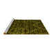 Sideview of Machine Washable Abstract Yellow Modern Rug, wshabs4435yw