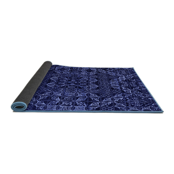 Sideview of Abstract Blue Modern Rug, abs4435blu