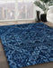 Abstract Blue Modern Rug in Family Room, abs4435