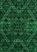 Machine Washable Abstract Green Modern Area Rugs, wshabs4435grn