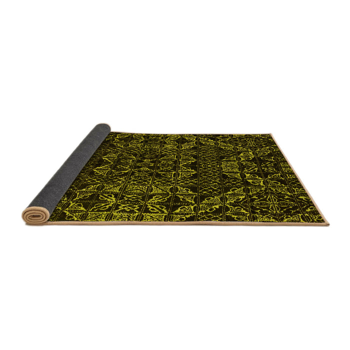 Sideview of Abstract Yellow Modern Rug, abs4435yw