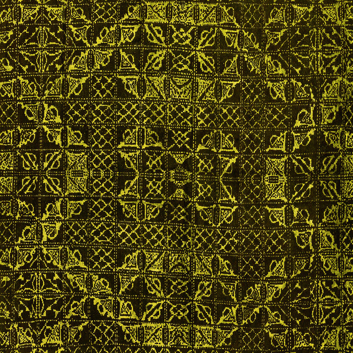 Square Abstract Yellow Modern Rug, abs4435yw