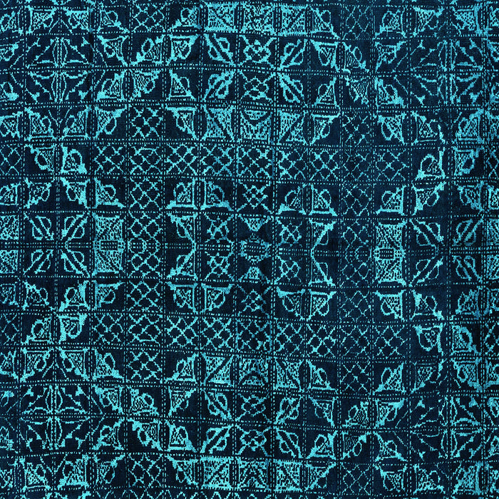 Square Machine Washable Abstract Turquoise Modern Area Rugs, wshabs4435turq