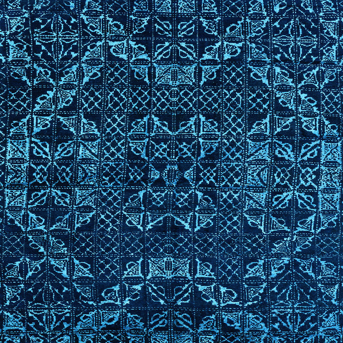 Square Abstract Light Blue Modern Rug, abs4435lblu