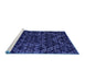 Sideview of Machine Washable Abstract Blue Modern Rug, wshabs4435blu