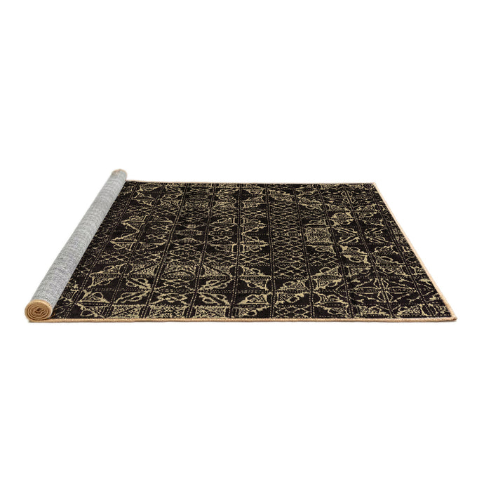Sideview of Machine Washable Abstract Brown Modern Rug, wshabs4435brn