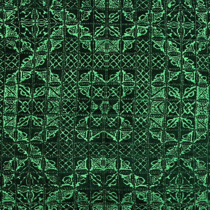Square Machine Washable Abstract Green Modern Area Rugs, wshabs4435grn
