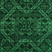 Square Machine Washable Abstract Green Modern Area Rugs, wshabs4435grn