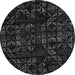 Round Abstract Gray Modern Rug, abs4436gry