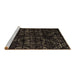 Sideview of Machine Washable Abstract Brown Modern Rug, wshabs4436brn