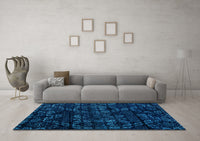 Machine Washable Abstract Light Blue Modern Rug, wshabs4436lblu