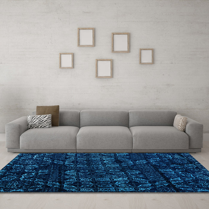 Machine Washable Abstract Light Blue Modern Rug in a Living Room, wshabs4436lblu