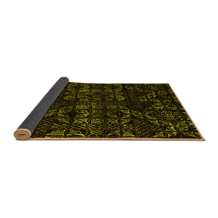 Sideview of Abstract Yellow Modern Rug, abs4436yw