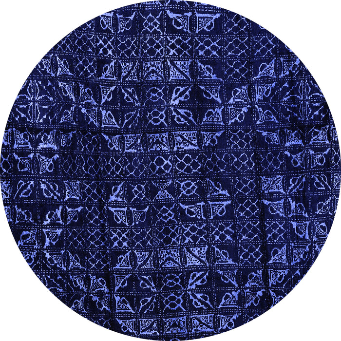 Round Machine Washable Abstract Blue Modern Rug, wshabs4436blu