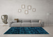 Machine Washable Abstract Turquoise Modern Area Rugs in a Living Room,, wshabs4436turq