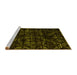 Sideview of Machine Washable Abstract Yellow Modern Rug, wshabs4436yw