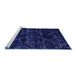 Sideview of Machine Washable Abstract Blue Modern Rug, wshabs4436blu