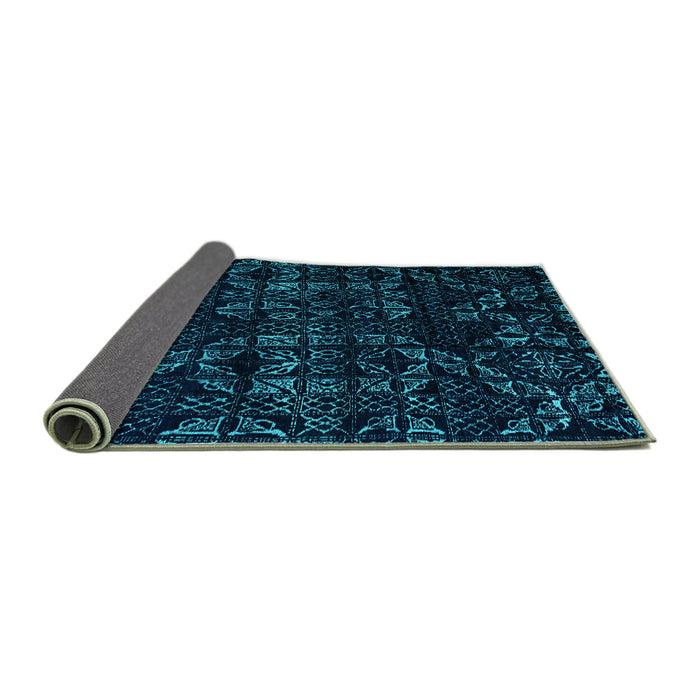 Sideview of Abstract Turquoise Modern Rug, abs4436turq